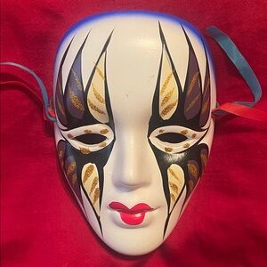 Vintage Venetian style Porcelain  Hand-Painted Masquerade Mask